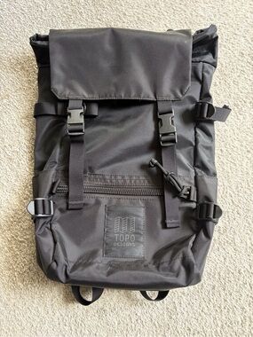 Topo Designs Rover Mini Black Roll-Top Backpack